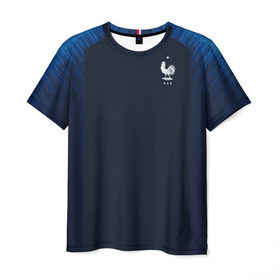 Мужская футболка 3D с принтом France home WC 2018 в Тюмени, 100% полиэфир | прямой крой, круглый вырез горловины, длина до линии бедер | confederation | cup | euro | france | world | европы | конфедераций | кубок | мира | франция | чемпионат