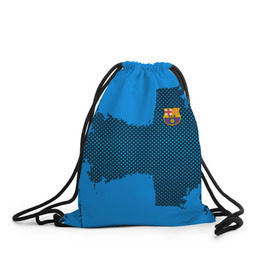 Рюкзак-мешок 3D с принтом BARCELONA SPORT BLUE в Тюмени, 100% полиэстер | плотность ткани — 200 г/м2, размер — 35 х 45 см; лямки — толстые шнурки, застежка на шнуровке, без карманов и подкладки | football | soccer | барселона