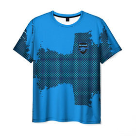 Мужская футболка 3D с принтом ARSENAL SPORT BLUE в Тюмени, 100% полиэфир | прямой крой, круглый вырез горловины, длина до линии бедер | football | soccer | арсенал
