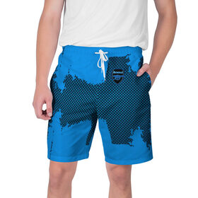 Мужские шорты 3D с принтом ARSENAL SPORT BLUE в Тюмени,  полиэстер 100% | прямой крой, два кармана без застежек по бокам. Мягкая трикотажная резинка на поясе, внутри которой широкие завязки. Длина чуть выше колен | football | soccer | арсенал