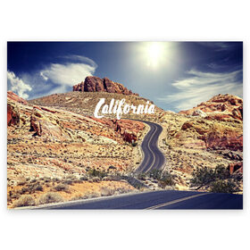 Поздравительная открытка с принтом California в Тюмени, 100% бумага | плотность бумаги 280 г/м2, матовая, на обратной стороне линовка и место для марки
 | california | usa | америка | города | дороги | калифорния | природа | страны | сша