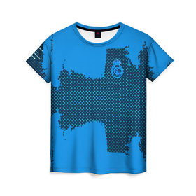 Женская футболка 3D с принтом REAL MADRID SPORT BLUE в Тюмени, 100% полиэфир ( синтетическое хлопкоподобное полотно) | прямой крой, круглый вырез горловины, длина до линии бедер | football | soccer | реал мадрид