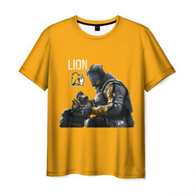 Мужская футболка 3D с принтом LION в Тюмени, 100% полиэфир | прямой крой, круглый вырез горловины, длина до линии бедер | Тематика изображения на принте: chimera | lion | outbreak | rainbow six | осада