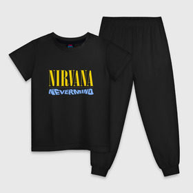 Детская пижама хлопок с принтом Nirvana nevermino в Тюмени, 100% хлопок |  брюки и футболка прямого кроя, без карманов, на брюках мягкая резинка на поясе и по низу штанин
 | cobain | kurt | nevermino | nirvana | альтернативный | гранж | грол | группа | дональд | кобейн | курт | музыка | надпись | нервана | нирвана | новоселич | певец | рок | смайл | смайлик | солист