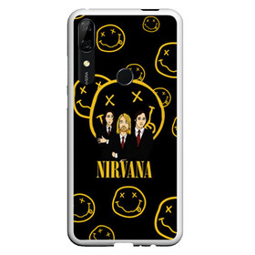 Чехол для Honor P Smart Z с принтом Nirvana в Тюмени, Силикон | Область печати: задняя сторона чехла, без боковых панелей | cobain | kurt | nevermino | nirvana | альтернативный | гранж | грол | группа | дональд | кобейн | курт | музыка | надпись | нервана | нирвана | новоселич | певец | рок | смайл | смайлик | солист