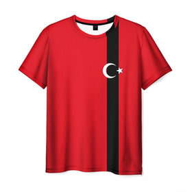 Мужская футболка 3D с принтом Турция лента в Тюмени, 100% полиэфир | прямой крой, круглый вырез горловины, длина до линии бедер | tr | tur | анкара | герб | государство | знак | надпись | патриот | полосы | республика | символ | стамбул | страна | турецкая | турецкий | турки | турок | турция | турчанка | флаг | флага | цвета