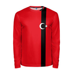 Мужской лонгслив 3D с принтом Турция лента в Тюмени, 100% полиэстер | длинные рукава, круглый вырез горловины, полуприлегающий силуэт | tr | tur | анкара | герб | государство | знак | надпись | патриот | полосы | республика | символ | стамбул | страна | турецкая | турецкий | турки | турок | турция | турчанка | флаг | флага | цвета