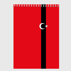 Скетчбук с принтом Турция лента в Тюмени, 100% бумага
 | 48 листов, плотность листов — 100 г/м2, плотность картонной обложки — 250 г/м2. Листы скреплены сверху удобной пружинной спиралью | Тематика изображения на принте: tr | tur | анкара | герб | государство | знак | надпись | патриот | полосы | республика | символ | стамбул | страна | турецкая | турецкий | турки | турок | турция | турчанка | флаг | флага | цвета