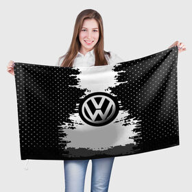 Флаг 3D с принтом Volkswagen в Тюмени, 100% полиэстер | плотность ткани — 95 г/м2, размер — 67 х 109 см. Принт наносится с одной стороны | 