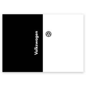 Поздравительная открытка с принтом Volkswagen в Тюмени, 100% бумага | плотность бумаги 280 г/м2, матовая, на обратной стороне линовка и место для марки
 | Тематика изображения на принте: volkswagen | авто | автомобиль | вольксваген | лого | машина | фолькс ваген | фольксваген | эмблема