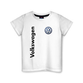 Детская футболка хлопок с принтом Volkswagen в Тюмени, 100% хлопок | круглый вырез горловины, полуприлегающий силуэт, длина до линии бедер | volkswagen | авто | автомобиль | вольксваген | лого | машина | фолькс ваген | фольксваген | эмблема