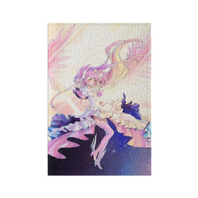 Обложка для паспорта матовая кожа с принтом Девочка волшебница Мадока в Тюмени, натуральная матовая кожа | размер 19,3 х 13,7 см; прозрачные пластиковые крепления | anime | homura | puella magi madoka magica | волшебная девочка | мадока | хомура