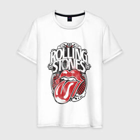 Мужская футболка хлопок с принтом The Rolling Stones в Тюмени, 100% хлопок | прямой крой, круглый вырез горловины, длина до линии бедер, слегка спущенное плечо. | Тематика изображения на принте: the rolling stones | бродяги | вольные странники | группа | катящиеся камни | кит ричардс | мик джаггер | рок | рок н ролл | ролинг | роллинг | рон вуд | стоун | стоунз | стоунс | чарли уоттс