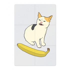 Магнитный плакат 2Х3 с принтом Cat no banana в Тюмени, Полимерный материал с магнитным слоем | 6 деталей размером 9*9 см | angry cat | banana | cat | no banana