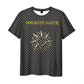 Мужская футболка 3D с принтом Гвинт: нильфгаард в Тюмени, 100% полиэфир | прямой крой, круглый вырез горловины, длина до линии бедер | Тематика изображения на принте: ведьмак | гвинт | нильфгаард | черное солнце | эмгыр