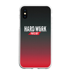 Чехол для iPhone XS Max матовый с принтом Hard work pays off 3D RedB в Тюмени, Силикон | Область печати: задняя сторона чехла, без боковых панелей | carbon | мотивация | спорт | цели