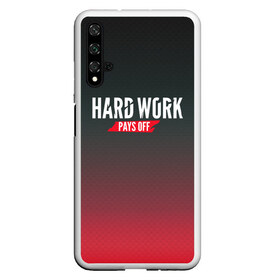 Чехол для Honor 20 с принтом Hard work pays off 3D RedB в Тюмени, Силикон | Область печати: задняя сторона чехла, без боковых панелей | carbon | мотивация | спорт | цели