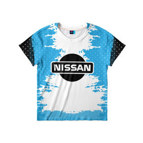 Детская футболка 3D с принтом Nissan в Тюмени, 100% гипоаллергенный полиэфир | прямой крой, круглый вырез горловины, длина до линии бедер, чуть спущенное плечо, ткань немного тянется | motor | nissan | авто | лого | машина | ниссан | тачка