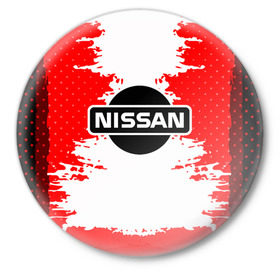 Значок с принтом Nissan в Тюмени,  металл | круглая форма, металлическая застежка в виде булавки | Тематика изображения на принте: motor | nissan | авто | лого | машина | ниссан | тачка