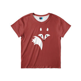 Детская футболка 3D с принтом Абстрактная лиса в Тюмени, 100% гипоаллергенный полиэфир | прямой крой, круглый вырез горловины, длина до линии бедер, чуть спущенное плечо, ткань немного тянется | зверь | лис | лиса | лисица | лисонька | рыжая | хищник