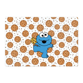 Магнитный плакат 3Х2 с принтом Cookie monster в Тюмени, Полимерный материал с магнитным слоем | 6 деталей размером 9*9 см | Тематика изображения на принте: cookie | cookiemonster | delicious | eat | monster | yummy | еда | куки | кукимонстр | монстр | печенье | сладости | улица | улицасезам