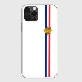 Чехол для iPhone 12 Pro Max с принтом Франция лента с гербом в Тюмени, Силикон |  | fr | fra | france | герб | государство | знак | надпись | париж | патриот | полосы | республика | символ | страна | флаг | флага | франция | француз | французская | французский | французы | цвета