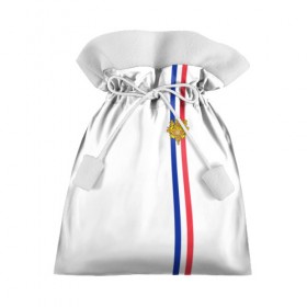Подарочный 3D мешок с принтом Франция, лента с гербом в Тюмени, 100% полиэстер | Размер: 29*39 см | fr | fra | france | герб | государство | знак | надпись | париж | патриот | полосы | республика | символ | страна | флаг | флага | франция | француз | французская | французский | французы | цвета