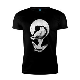Мужская футболка премиум с принтом Шаман в Тюмени, 92% хлопок, 8% лайкра | приталенный силуэт, круглый вырез ворота, длина до линии бедра, короткий рукав | готика | заклятие | луна | магия | мистика | миф | мрачное | ночь | ритуал | символ | скелет | шаман
