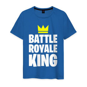 Мужская футболка хлопок с принтом Battle Royale King в Тюмени, 100% хлопок | прямой крой, круглый вырез горловины, длина до линии бедер, слегка спущенное плечо. | 
