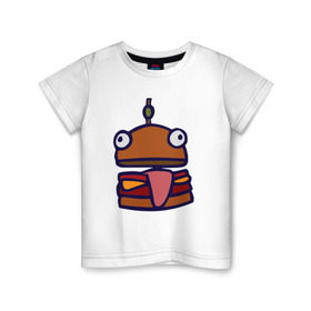 Детская футболка хлопок с принтом Derp Burger в Тюмени, 100% хлопок | круглый вырез горловины, полуприлегающий силуэт, длина до линии бедер | fortnite | фортнайт