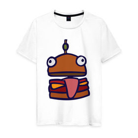 Мужская футболка хлопок с принтом Derp Burger в Тюмени, 100% хлопок | прямой крой, круглый вырез горловины, длина до линии бедер, слегка спущенное плечо. | Тематика изображения на принте: fortnite | фортнайт