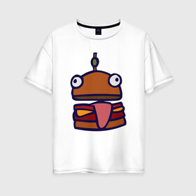 Женская футболка хлопок Oversize с принтом Derp Burger в Тюмени, 100% хлопок | свободный крой, круглый ворот, спущенный рукав, длина до линии бедер
 | fortnite | фортнайт