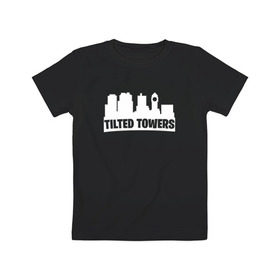 Детская футболка хлопок с принтом Tilted Towers в Тюмени, 100% хлопок | круглый вырез горловины, полуприлегающий силуэт, длина до линии бедер | 
