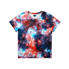 Детская футболка 3D с принтом Звёздная туманность в Тюмени, 100% гипоаллергенный полиэфир | прямой крой, круглый вырез горловины, длина до линии бедер, чуть спущенное плечо, ткань немного тянется | abstractio | cosmos | nebula | space | star | universe | абстракция | вселенная | звезды | космос | мир | планеты