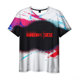 Мужская футболка 3D с принтом RAINBOW SIX SIEGE в Тюмени, 100% полиэфир | прямой крой, круглый вырез горловины, длина до линии бедер | action | game | rainbow six siege | tom clancys | игры | радуга | том кленси | шутер