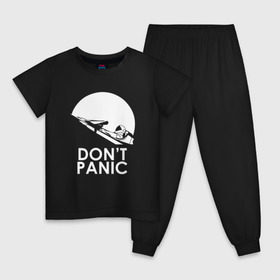 Детская пижама хлопок с принтом Dont Panic в Тюмени, 100% хлопок |  брюки и футболка прямого кроя, без карманов, на брюках мягкая резинка на поясе и по низу штанин
 | elon musk | spacex | илон маск | космос | марс | спейс икс