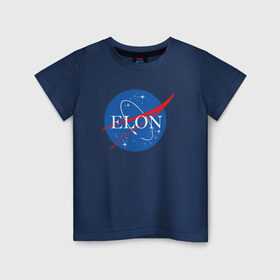Детская футболка хлопок с принтом Elon в Тюмени, 100% хлопок | круглый вырез горловины, полуприлегающий силуэт, длина до линии бедер | elon musk | spacex | илон маск | космос | марс | спейс икс
