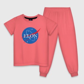Детская пижама хлопок с принтом Elon в Тюмени, 100% хлопок |  брюки и футболка прямого кроя, без карманов, на брюках мягкая резинка на поясе и по низу штанин
 | elon musk | spacex | илон маск | космос | марс | спейс икс