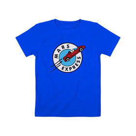 Детская футболка хлопок с принтом Mars Express в Тюмени, 100% хлопок | круглый вырез горловины, полуприлегающий силуэт, длина до линии бедер | Тематика изображения на принте: elon musk | spacex | илон маск | космос | марс | спейс икс