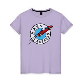 Женская футболка хлопок с принтом Mars Express в Тюмени, 100% хлопок | прямой крой, круглый вырез горловины, длина до линии бедер, слегка спущенное плечо | elon musk | spacex | илон маск | космос | марс | спейс икс