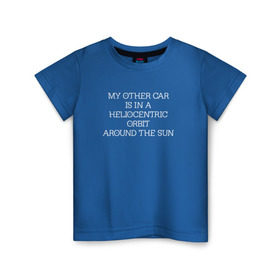 Детская футболка хлопок с принтом Тесла в Космосе в Тюмени, 100% хлопок | круглый вырез горловины, полуприлегающий силуэт, длина до линии бедер | elon musk | spacex | илон маск | космос | марс | спейс икс