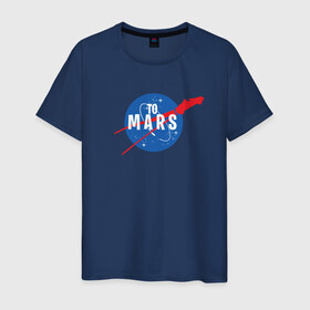 Мужская футболка хлопок с принтом To Mars в Тюмени, 100% хлопок | прямой крой, круглый вырез горловины, длина до линии бедер, слегка спущенное плечо. | elon musk | spacex | илон маск | космос | марс | спейс икс