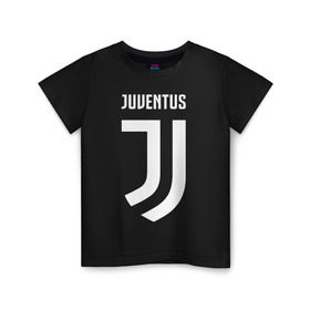 Детская футболка хлопок с принтом Juventus FC в Тюмени, 100% хлопок | круглый вырез горловины, полуприлегающий силуэт, длина до линии бедер | football | juventus | soccer | италия | турин | футбольный | ювентус