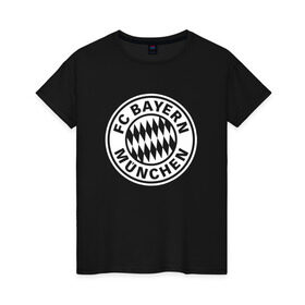 Женская футболка хлопок с принтом FC Bayern Munchen #2 в Тюмени, 100% хлопок | прямой крой, круглый вырез горловины, длина до линии бедер, слегка спущенное плечо | bayern | football | munchen | бавария | байерн | мюнхен | мюнхенская