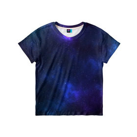 Детская футболка 3D с принтом Звёздное небо в Тюмени, 100% гипоаллергенный полиэфир | прямой крой, круглый вырез горловины, длина до линии бедер, чуть спущенное плечо, ткань немного тянется | abstraction | cosmos | nebula | space | star | universe | абстракция | вселенная | звезды | космос | мир | планеты