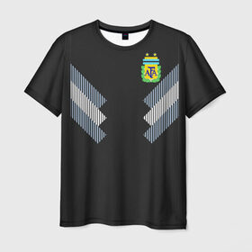 Мужская футболка 3D с принтом Аргентина ЧМ 2018 гостевая в Тюмени, 100% полиэфир | прямой крой, круглый вырез горловины, длина до линии бедер | cup | fifa | world | мира | мундиаль | россия | чемпионат