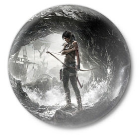 Значок с принтом Tomb Raider в Тюмени,  металл | круглая форма, металлическая застежка в виде булавки | croft | lara | raider | tomb | гробниц | игра | крофт | лара | расхитительница