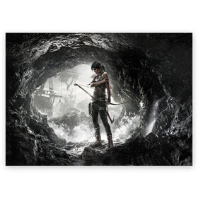 Поздравительная открытка с принтом Tomb Raider в Тюмени, 100% бумага | плотность бумаги 280 г/м2, матовая, на обратной стороне линовка и место для марки
 | croft | lara | raider | tomb | гробниц | игра | крофт | лара | расхитительница