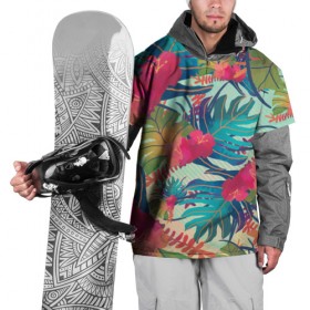 Накидка на куртку 3D с принтом Тропический в Тюмени, 100% полиэстер |  | Тематика изображения на принте: весна | джунгли | для весны | для лета | лес | лето | листья | текстура | тропики | цветы