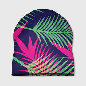 Шапка 3D с принтом Листья Пальмы в Тюмени, 100% полиэстер | универсальный размер, печать по всей поверхности изделия | весна | джунгли | для весны | для лета | лес | лето | листья | текстура | тропики | тропический | цветы